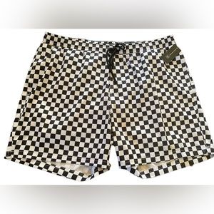 inc international concepts mens size XXL swim shorts trunks black & white